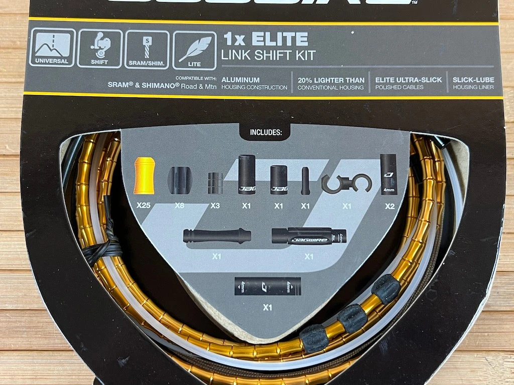 Jagwire Schaltzugset Road & Mountain Elite Link 1x Gold 4 Jagwire Schaltzugset Road & Mountain Elite Link 1x Gold – Bild 2
