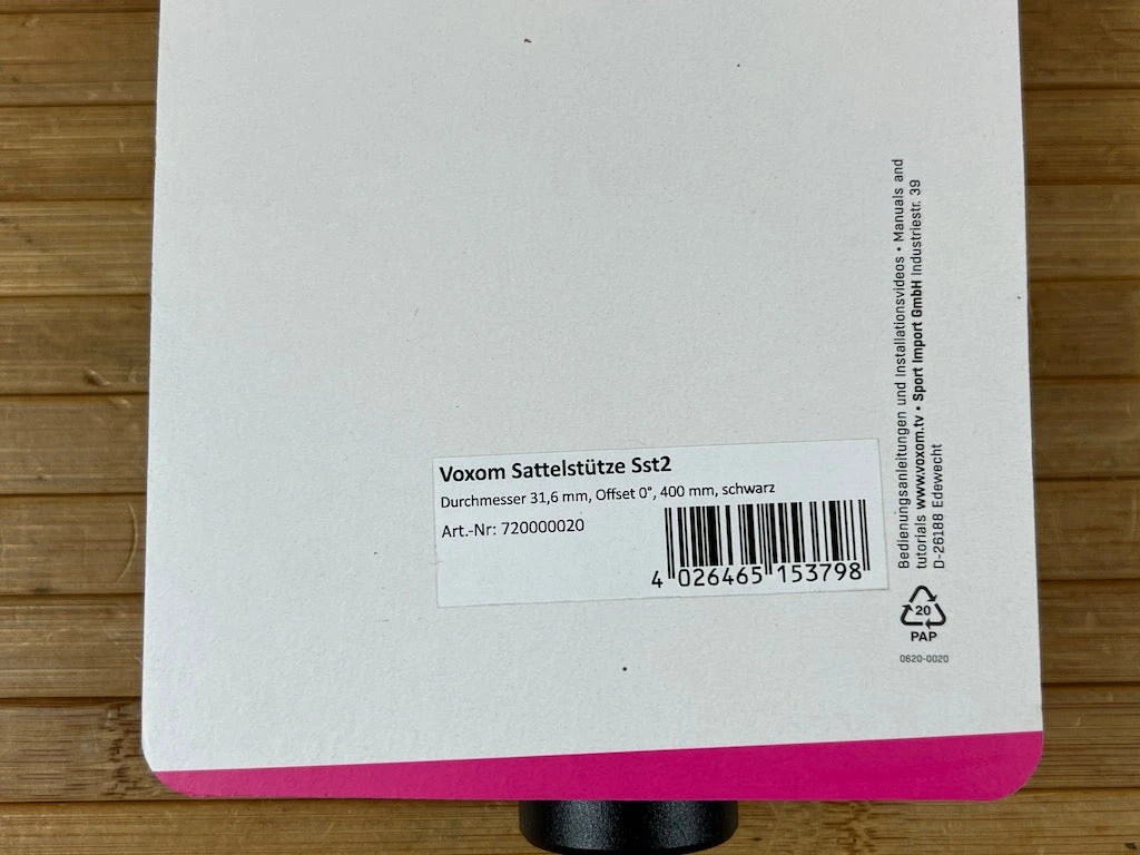 Voxom Sattelstütze 31.6mm Alu Schwarz 7 Voxom Sattelstütze 31.6mm Alu Schwarz – Bild 5