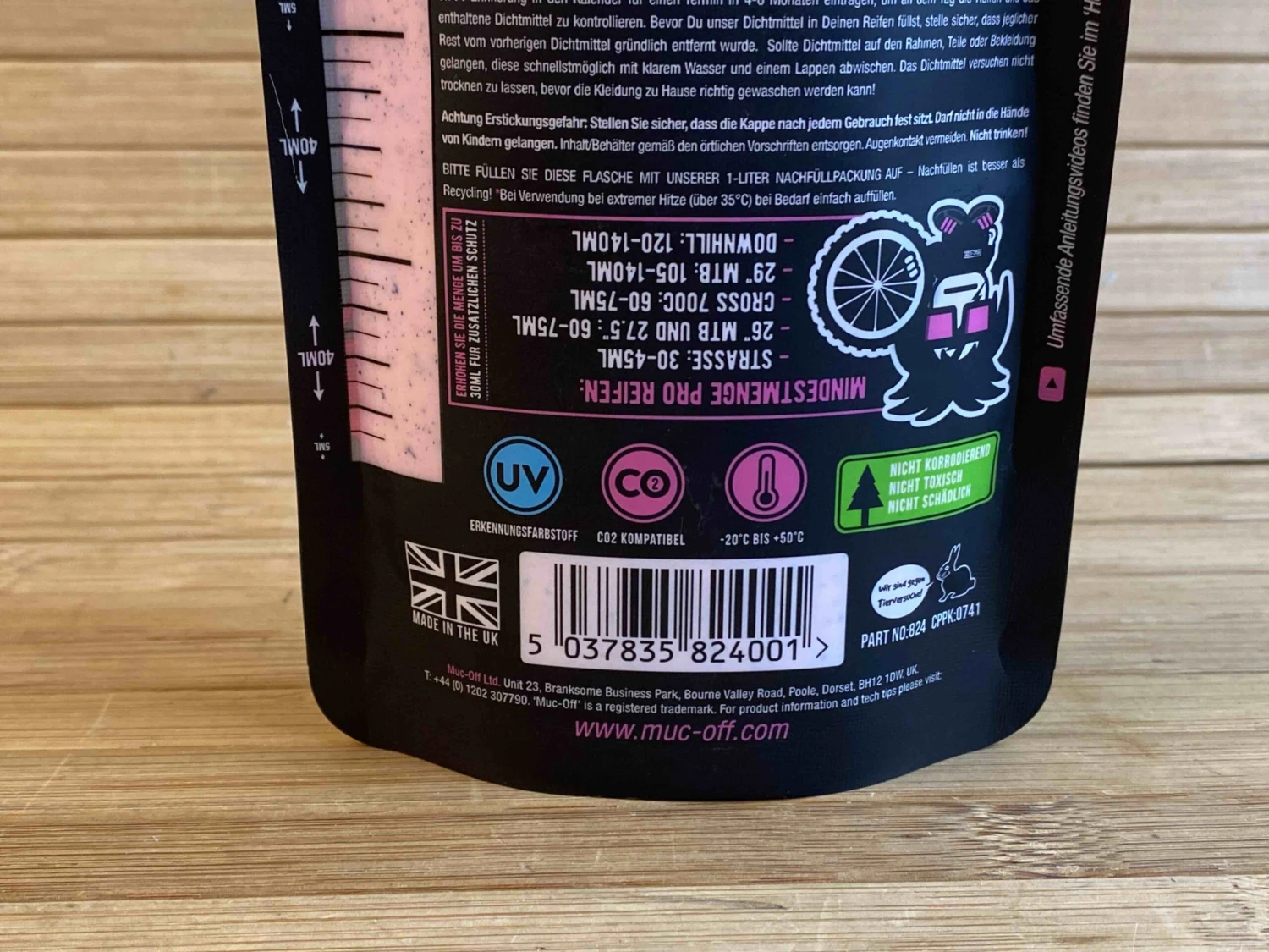 Muc-Off Muc Off No Puncture Hassle 140ml Pouch Only Dichtmilch Tubeless 5 Muc-Off Muc Off No Puncture Hassle 140ml Pouch Only Dichtmilch Tubeless – Bild 3