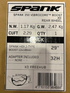 Spank 350 Vibrocore Hinterrad 29" Schwarz BOOST 148x12 Laufrad -Reverse Verkäufe IMG 7838 30d4f7cd 3507 4ae7 b69a cefc4f20637b