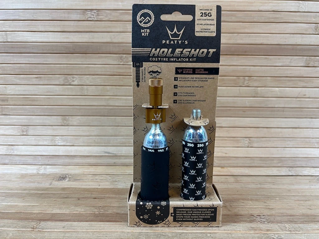 Peaty's Holeshot CO2 Tire Inflator MTB 25g Bourbon 3 Peaty's Holeshot CO2 Tire Inflator MTB 25g Bourbon