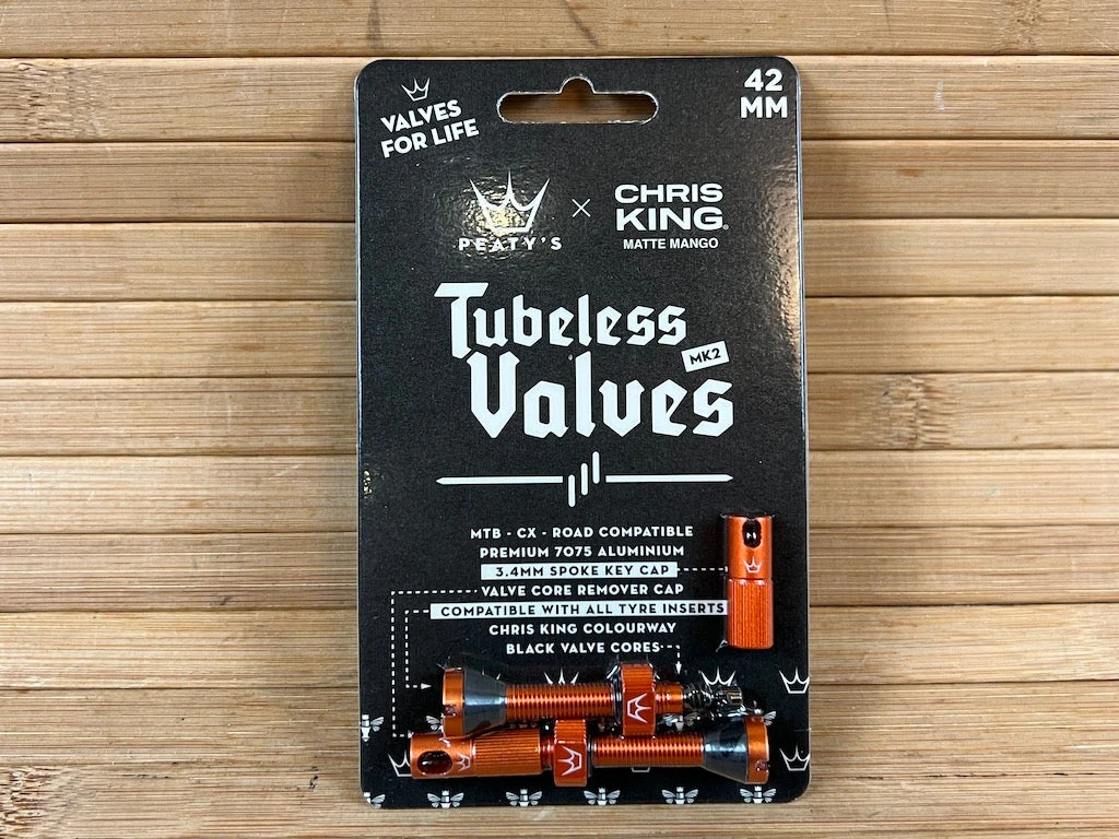 Peaty's Tubeless Ventile MK2 42mm Mango 3 Peaty's Tubeless Ventile MK2 42mm Mango